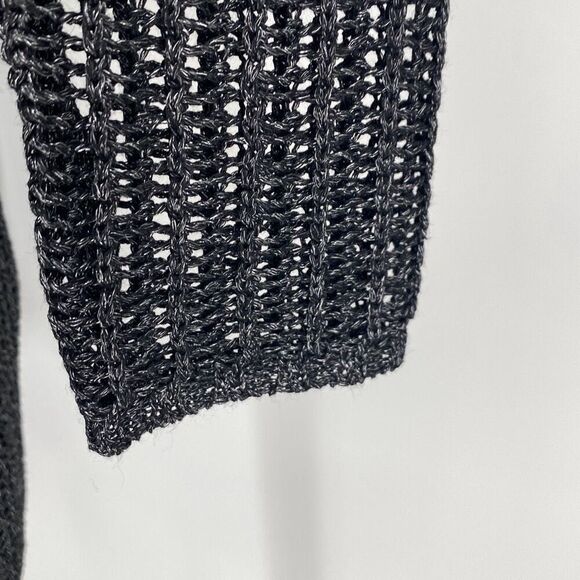 Eileen Fisher Project L Mohair Viscose Wool Blend‎ Metallic Open Knit Round Neck - Picture 10 of 16